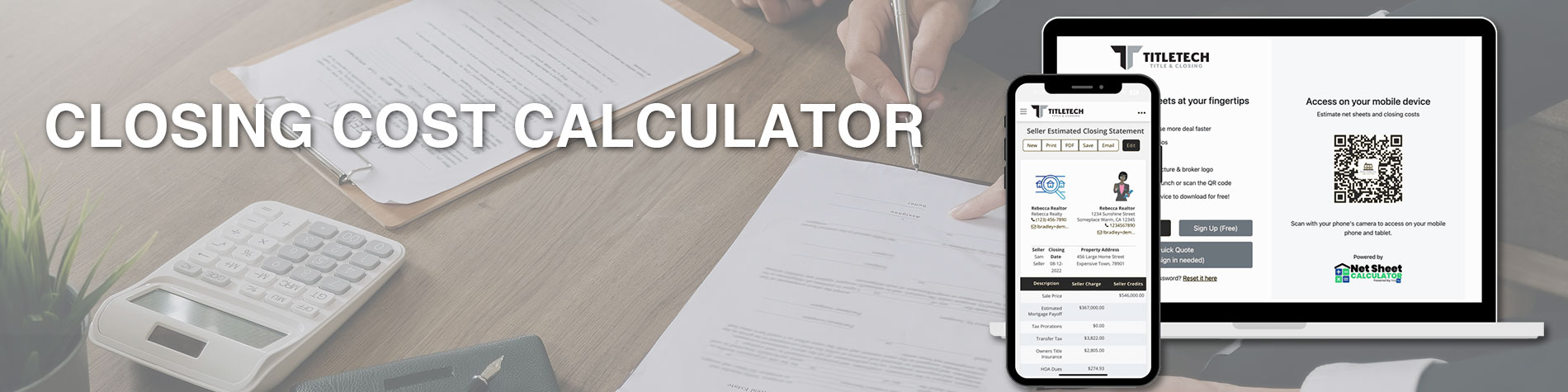 Closing Cost Calculator page header